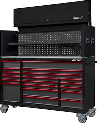 Drawer Steel Storage Top Chest in Red and Black